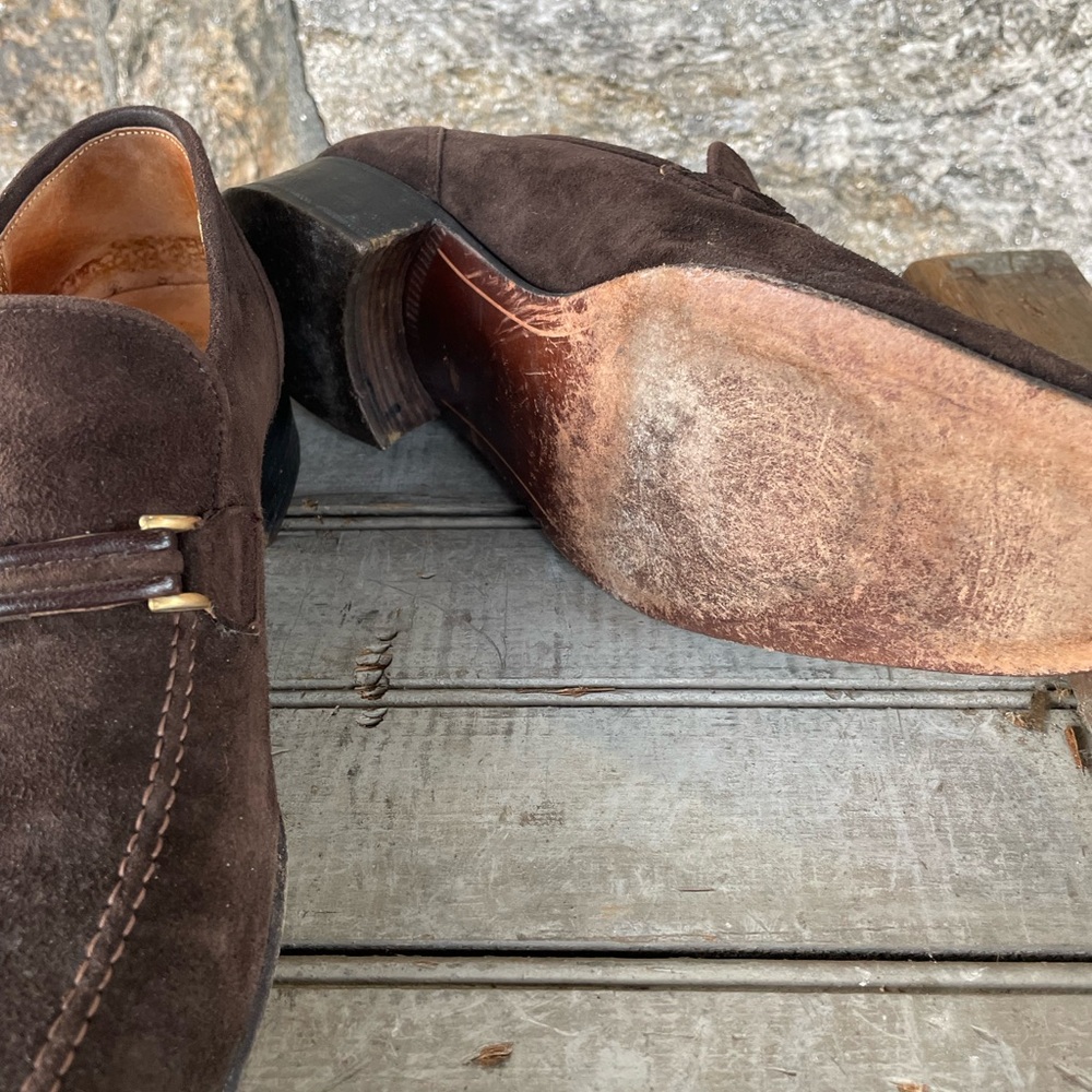 Johnston & Murphy Aristocraft Men's Brown Suede Loafers - Picture 5 of 9